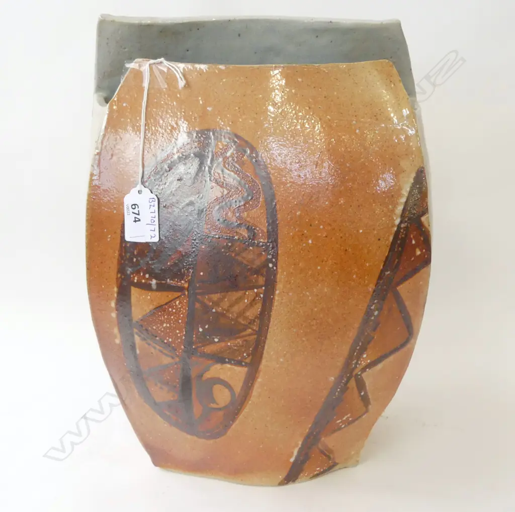 LARGE STUDIO POTTERY SLAB VASE  Image 1++