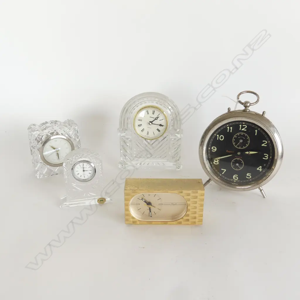 COLLECTION 5 BEDSIDE CLOCKS 160MM TALLEST Image 1++