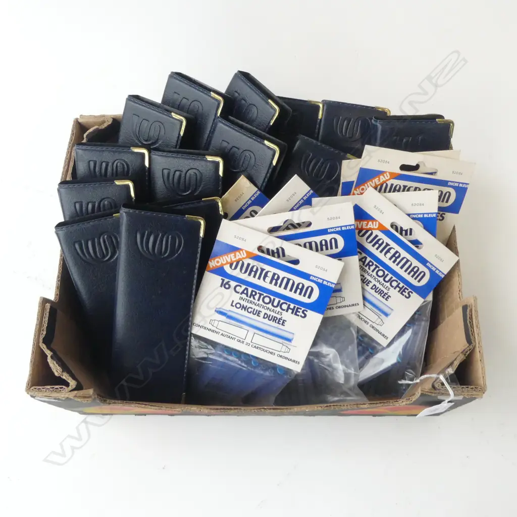 WATERMAN FOUNTAIN PEN NINE x 16 PACKETS OF CARTRIDGES & 14 PEN CASES Image 1++