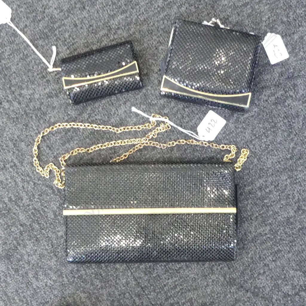 2 BLACK OROTON PURSES & KEY HOLDER Image 1++