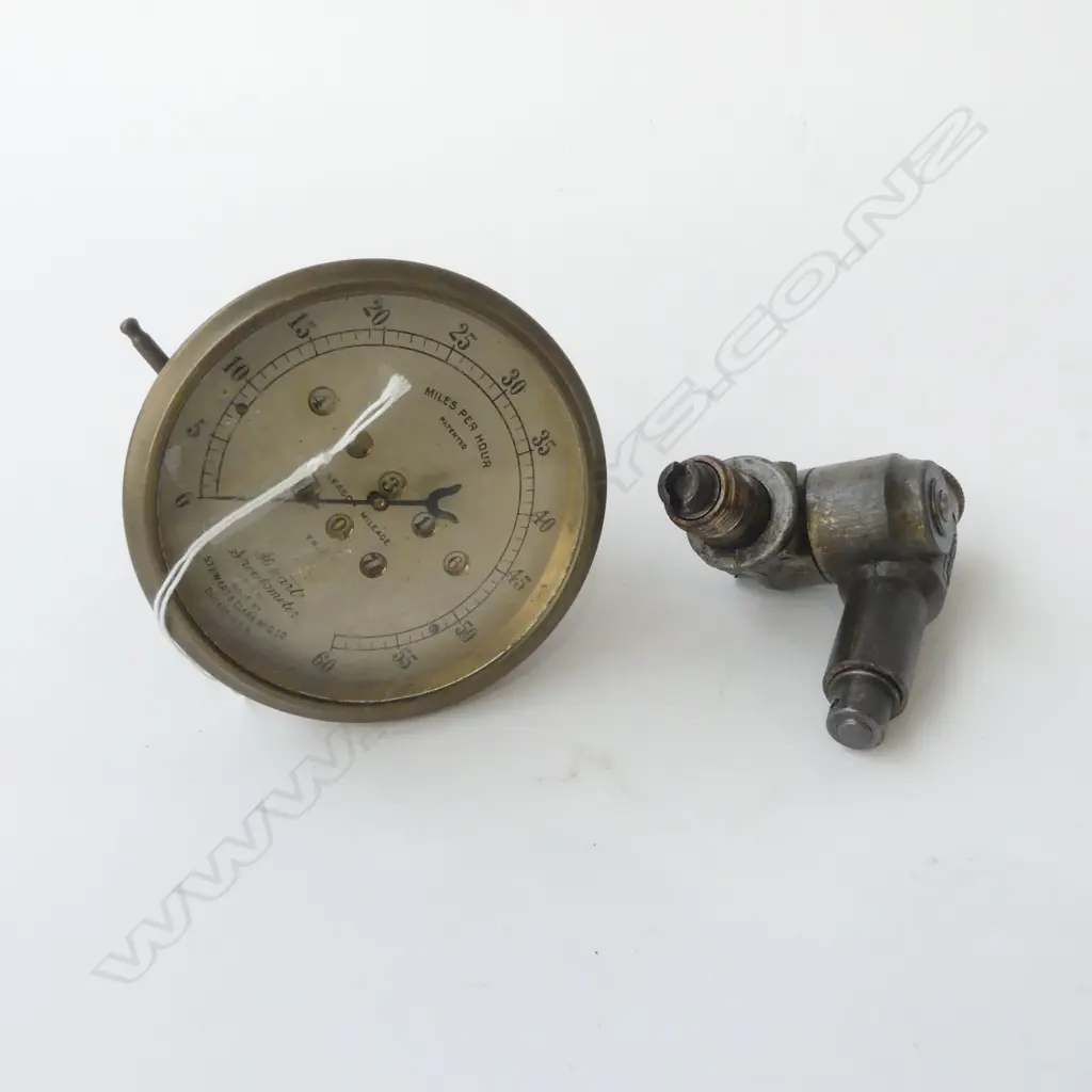ANTIQUE SPEEDOMETER; STEWART & CLARK MFG. CO. CHICAGO USA 100mm dia Image 1++