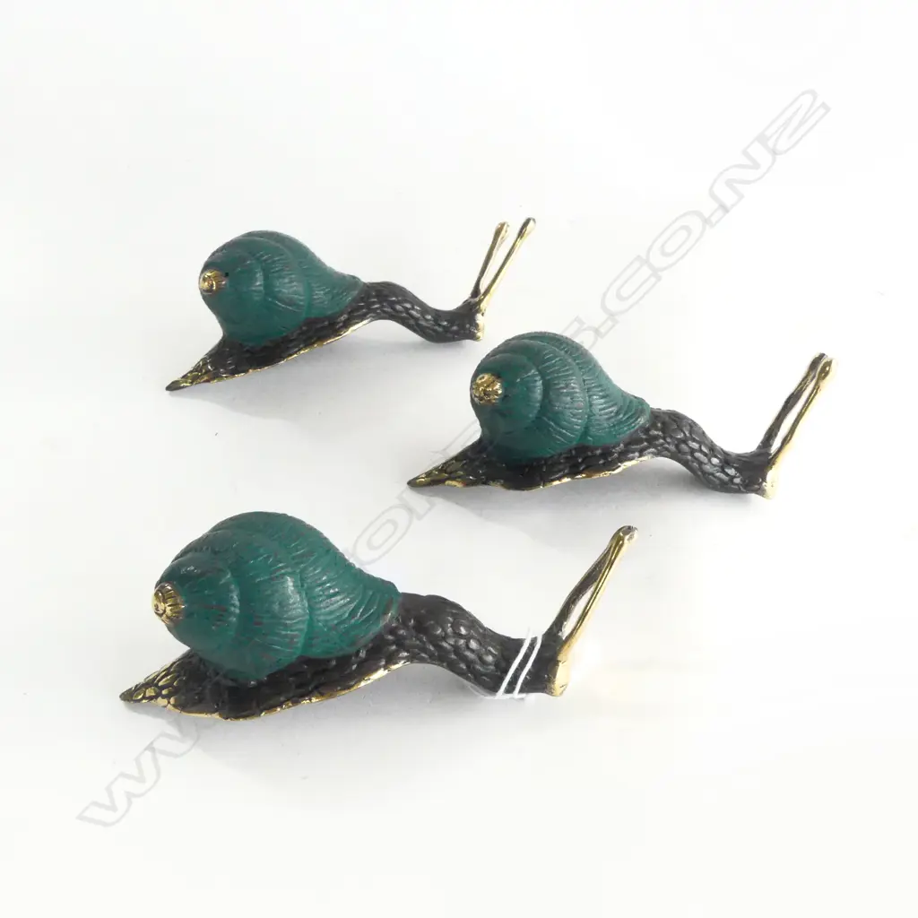 3 BRONZE SNAILS L.125mm Image 1++