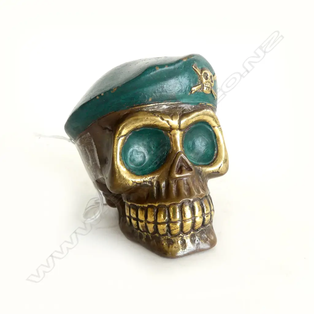 BRONZE ARMY SKULL H.95mm Image 1++