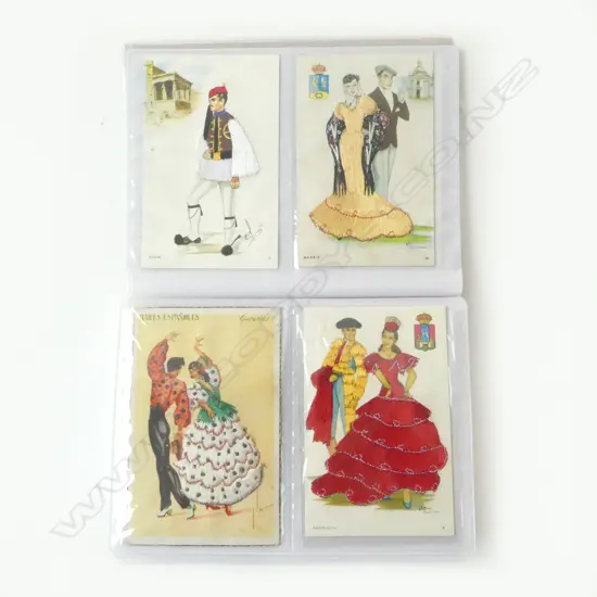 POSTCARD ALBUM; MACHINE EMBROIDERED FOLK COSTUME