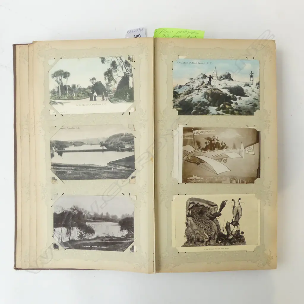 AN ORIGINAL ALBUM OF 175 OLD NZ POSTCARDS – MAORI, NGAURUHOE VOLCANO ERUPTION, AUCK. EXHIBITION, TASMAN GLACIER, PHOTOGR Image 1++