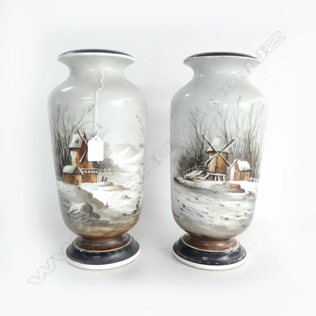PR CONT PORCLAIN HAND PAINTED TALL VASES H350MM Image 1++