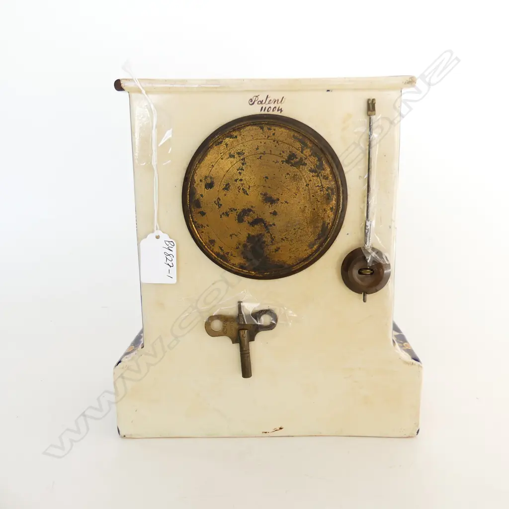 LATE 19thC CERAMIC IMARI MANTLE CLOCK H.260mm Image 1++
