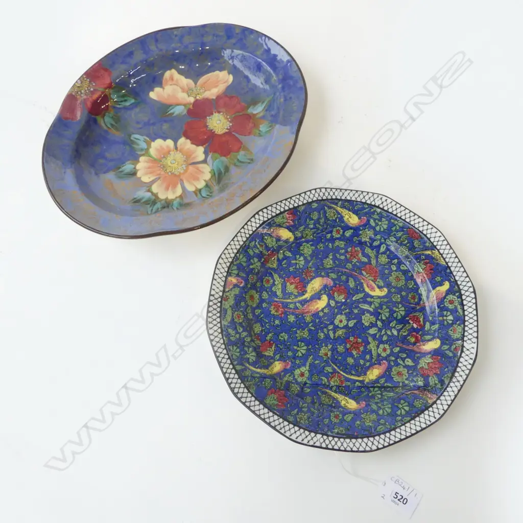 2 ROYAL DOULTON PLATES; PERSIAN PARROT PATTERN 250mm dia, OTHER Image 1++