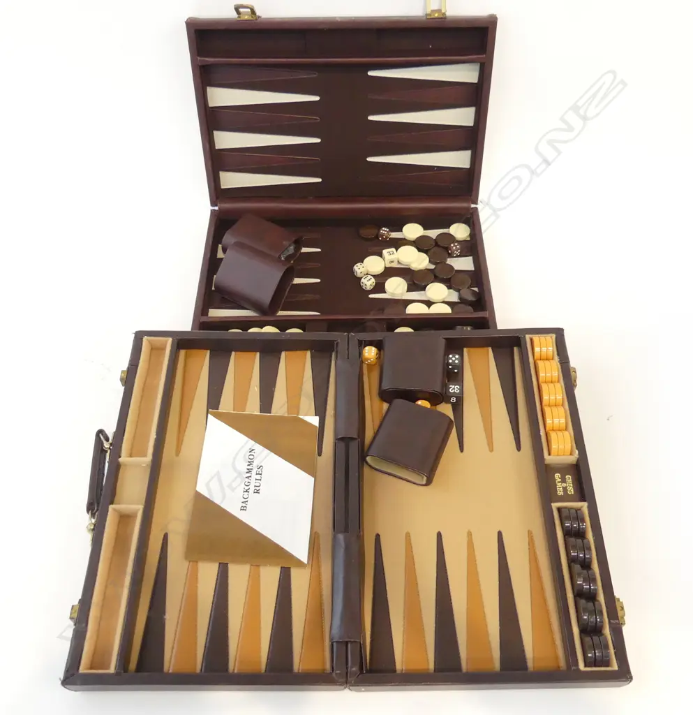 2 CASED BACKGAMMON SETS Image 1++