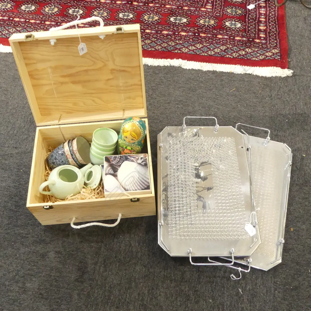 ASST. CERAMICS, RUSSIAN DOLL, 2 DECO TRAYS EX DOUGLAS & BEC ETC Image 1++