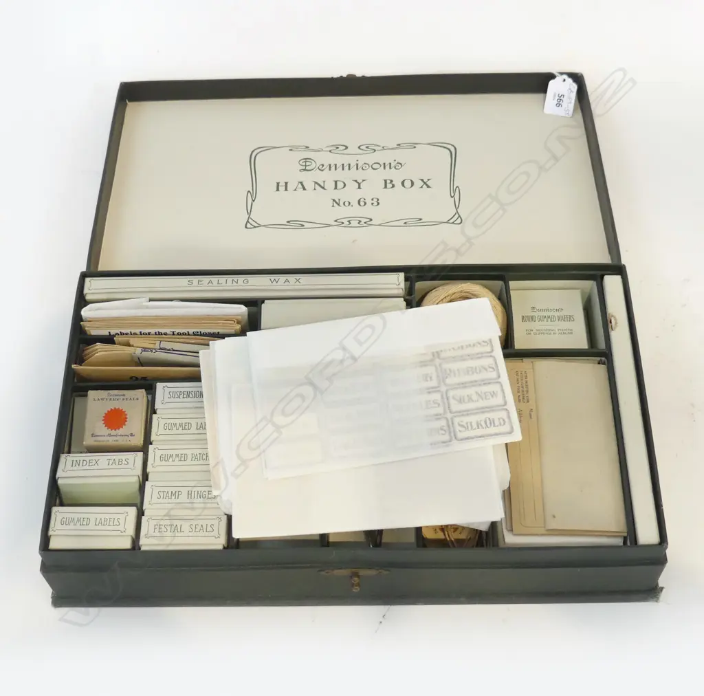 EARLY 1900s 'DENNISON'S HANDY BOX NO.63' w ORIGINAL UNUSED CONTENTS Image 1++