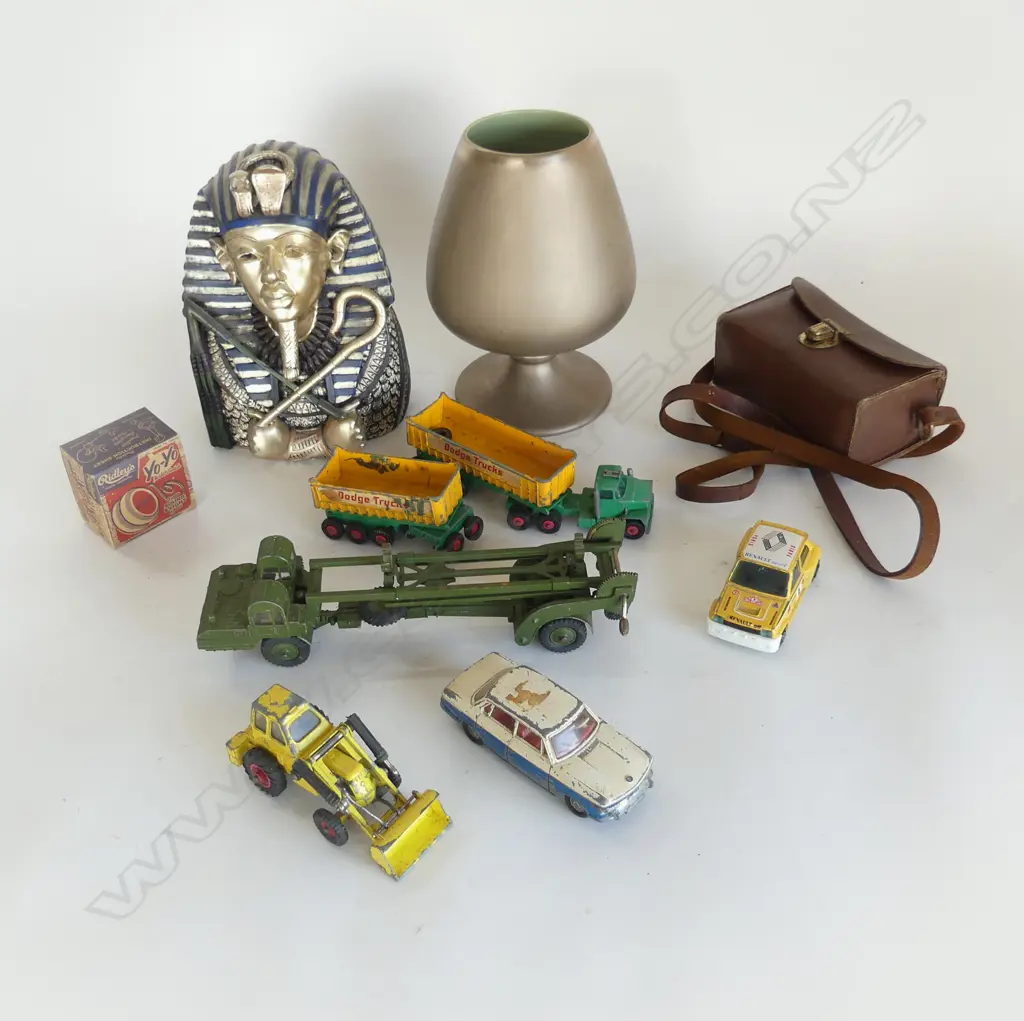 ASST. MODEL CARS & TRUCKS, RESIN PHARAOH BUST, VINTAGE CAMERA ETC Image 1++