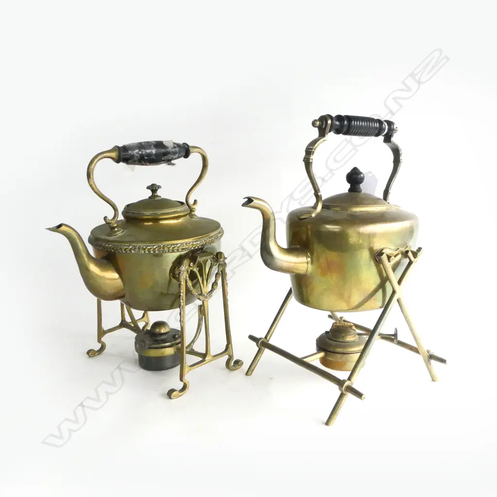 2 BRASS SPIRIT KETTLES H.310mm Image 1++
