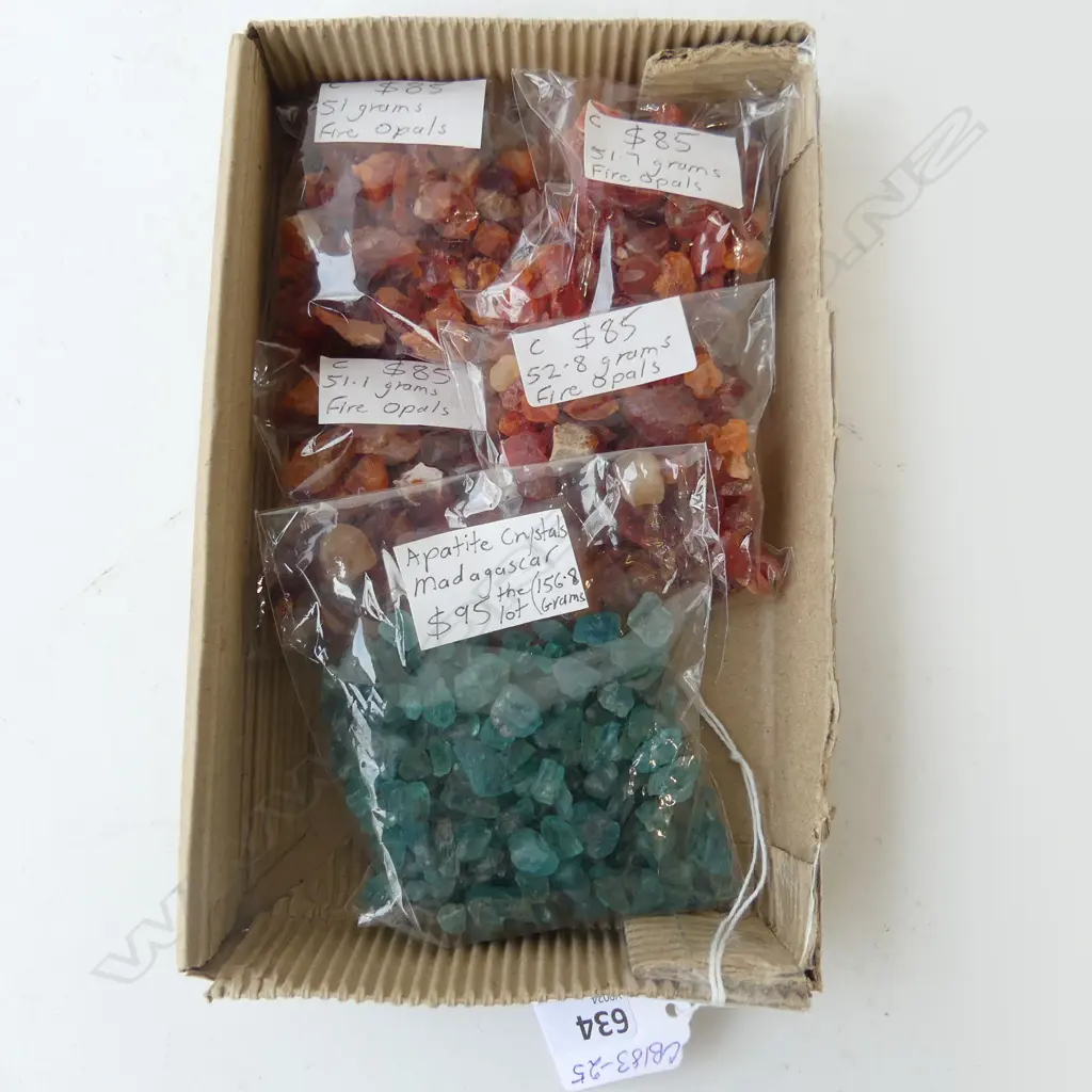 COLLECTION FIRE OPAL & MADAGASCAN APATITE CRYSTAL PIECES  Image 1++