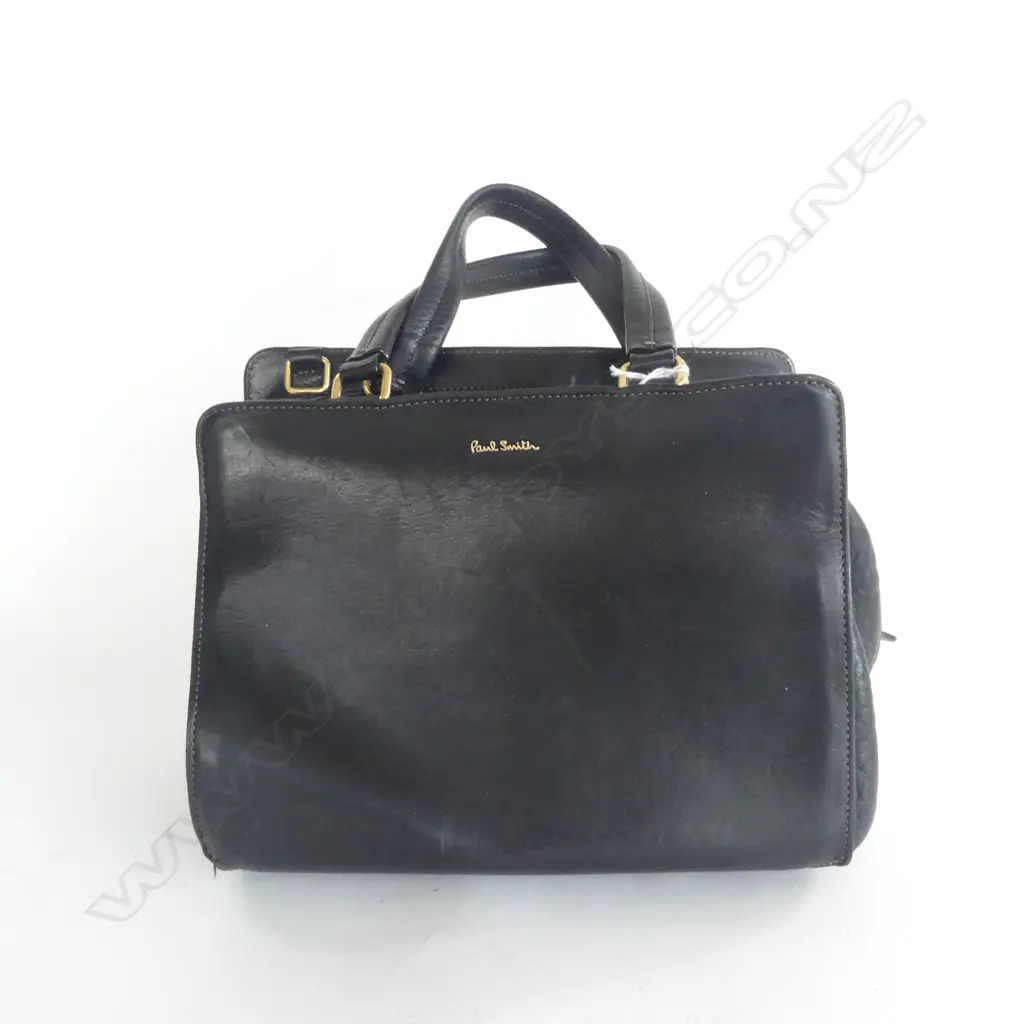 PAUL SMITH WOMANS BLACK LEATHER HAND BAG W.260mm Image 1++
