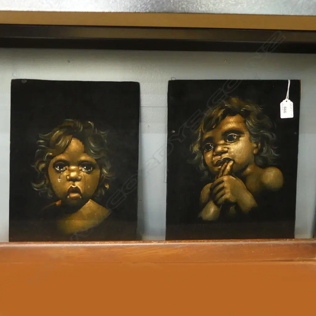 PR PAINTINGS ON VELVET by COLIN N CHANDLER (1931-2001) signed   Image 1++