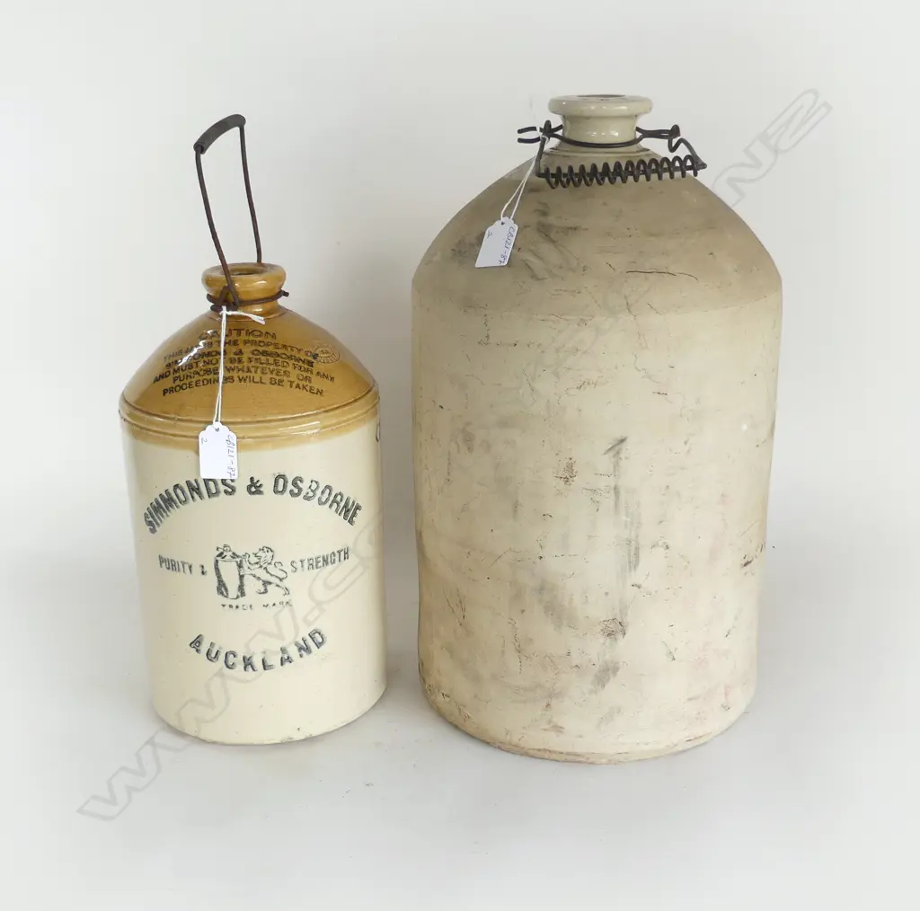 PR EARLY 20THC CROCKS; L.D.NATHAN AUCKLAND H.330mm & SIMMONS & OSBORNE H.340mm Image 1++