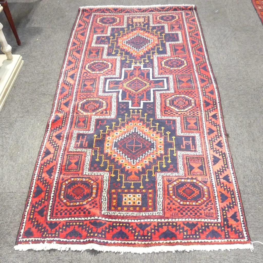 PERSIAN BELUCH HAND KNOTTED WOOL PILE RUG 2100x1070mm Image 1++