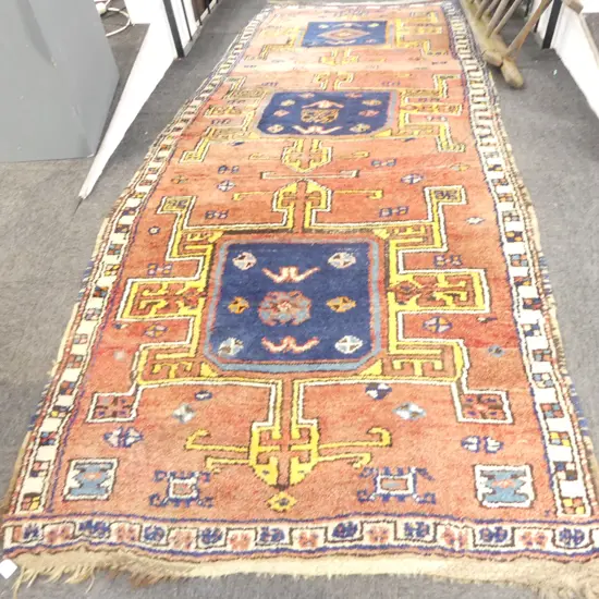 HAND KNOTTED ALL WOOL RUG 3200x1500mm repaired