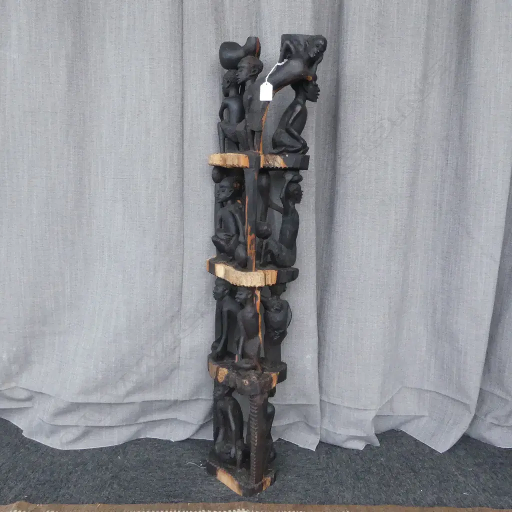 AFRICAN EBONY CARVED TREE OF LIFE H1020MM Image 1++