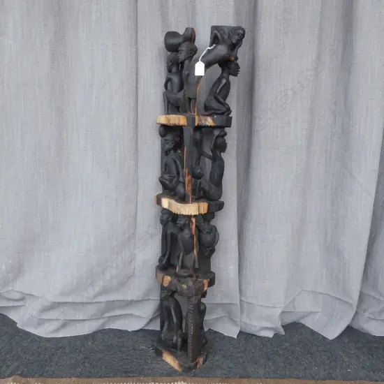 AFRICAN EBONY CARVED TREE OF LIFE H1020MM