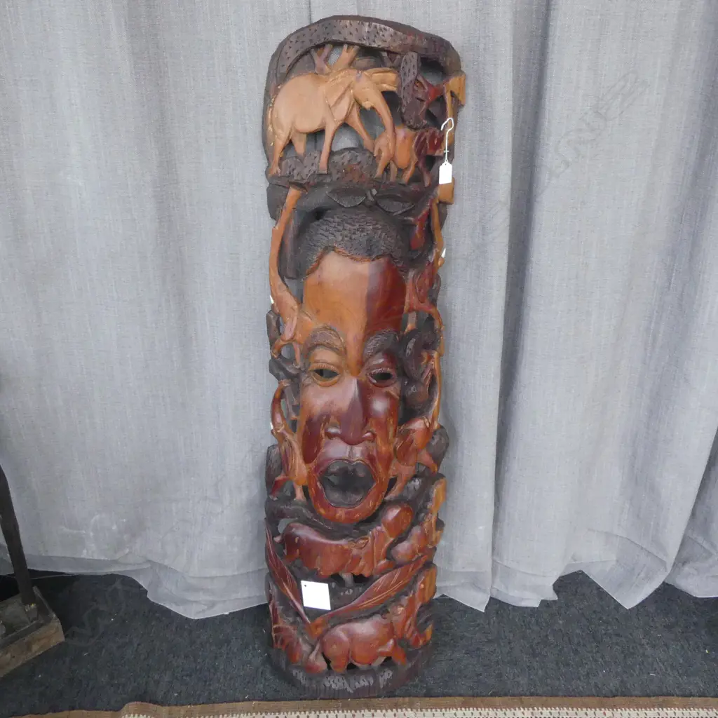 TANZANIAN AFRICAN WOOD CARVING H1300MM Image 1++