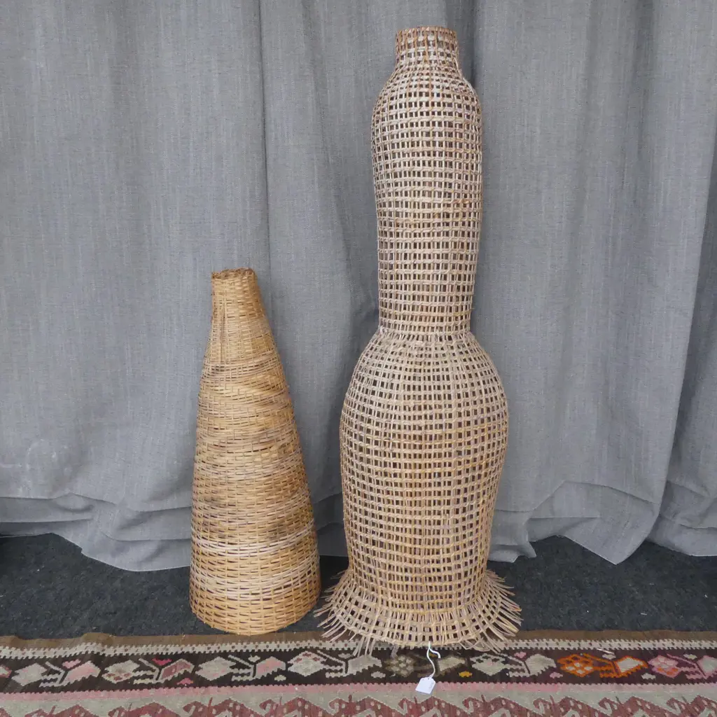 2 WOVEN CANE EEL NETS L.1000, 620mm Image 1++