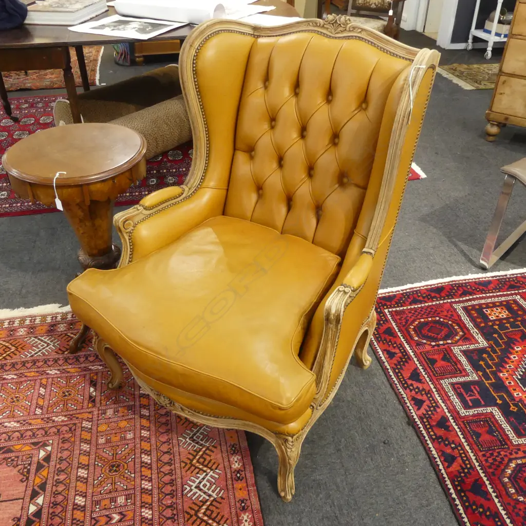 FRENCH STYLE LEATHER ARMCHAIR Image 1++
