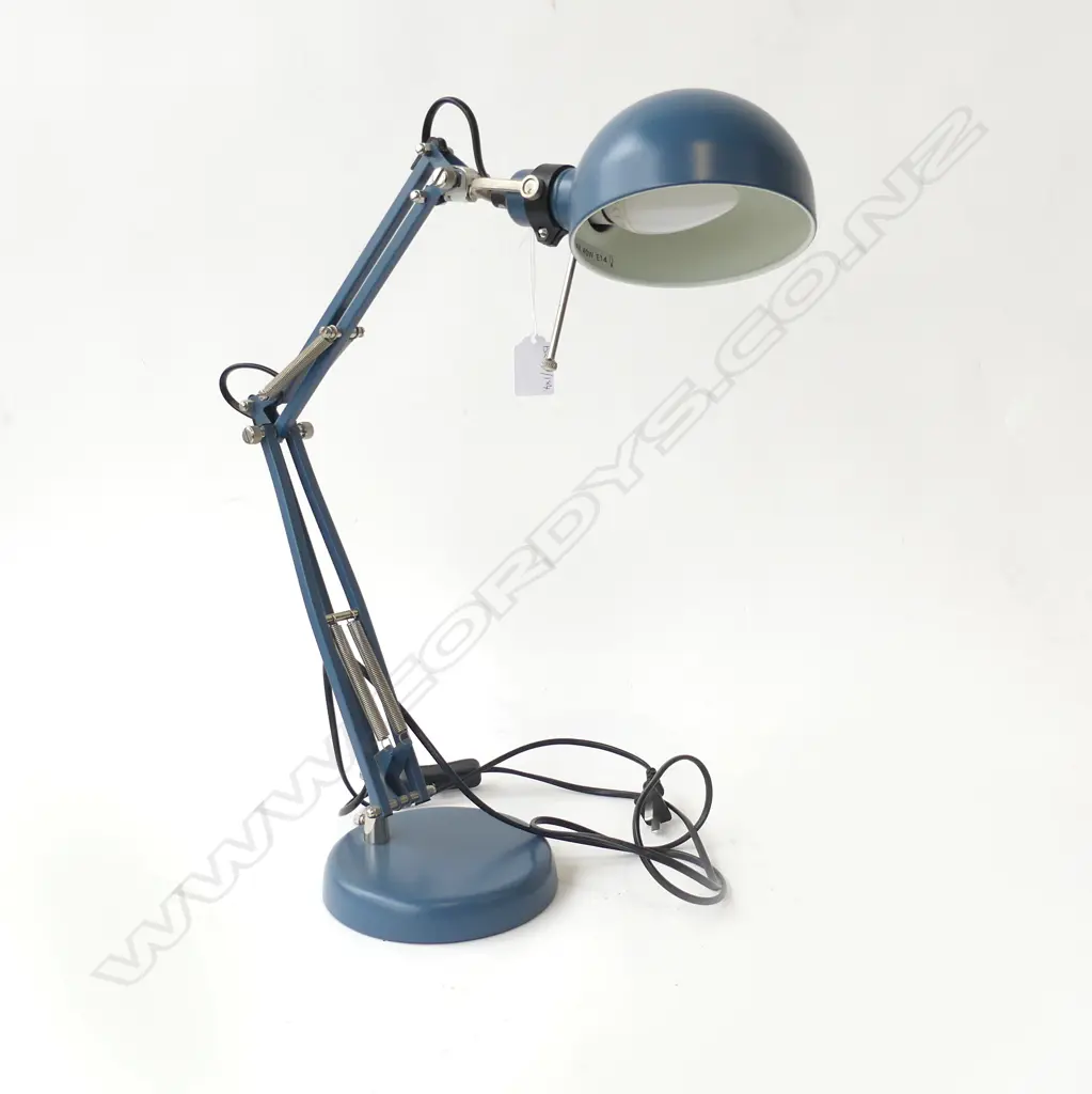 BLUE METAL ANGLE POISE STYLE LAMP H.540mm Image 1++