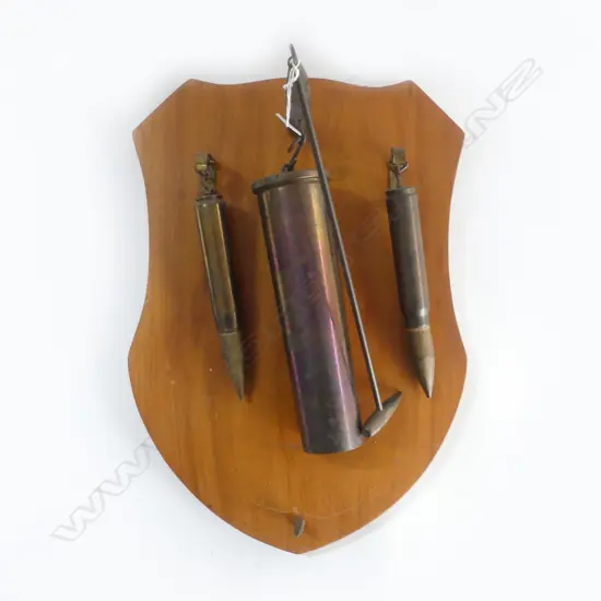 WW2 TRENCH ART SHEILD MOUNTED SHELL CASING GONG H400MM