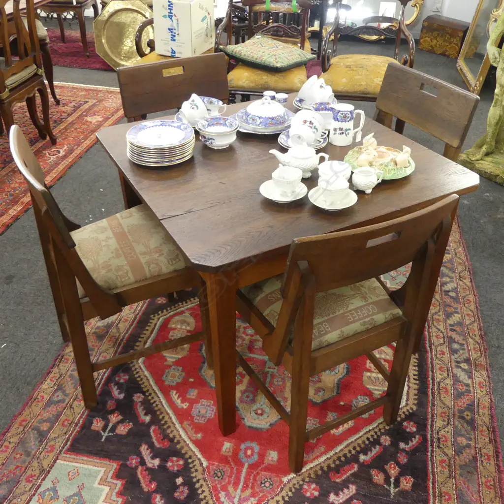 LIPPINCOTT TABLE AND 4 CHAIRS SET 890x900x700mm Image 1++