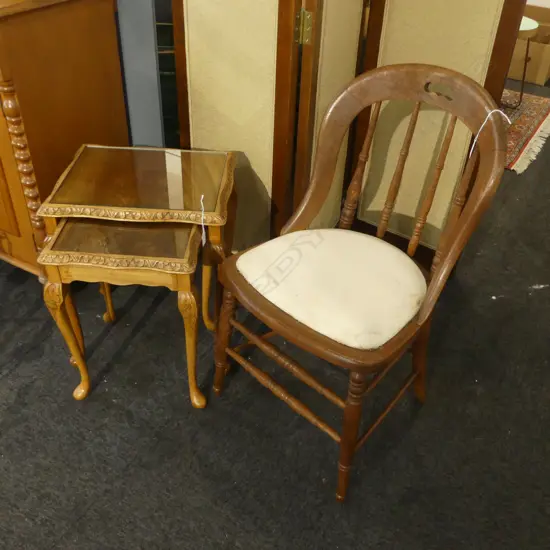 CHAIR & 2 NESTING TABLES