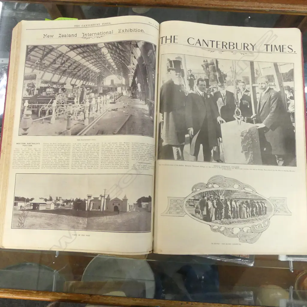 1906 ‘THE CANTERBURY TIMES’ NZ HISTORICAL PICTORIAL SECTION – MAORI, NZ INTERNATIONAL EXHIBITION, ETC, L.460MM   Image 1++