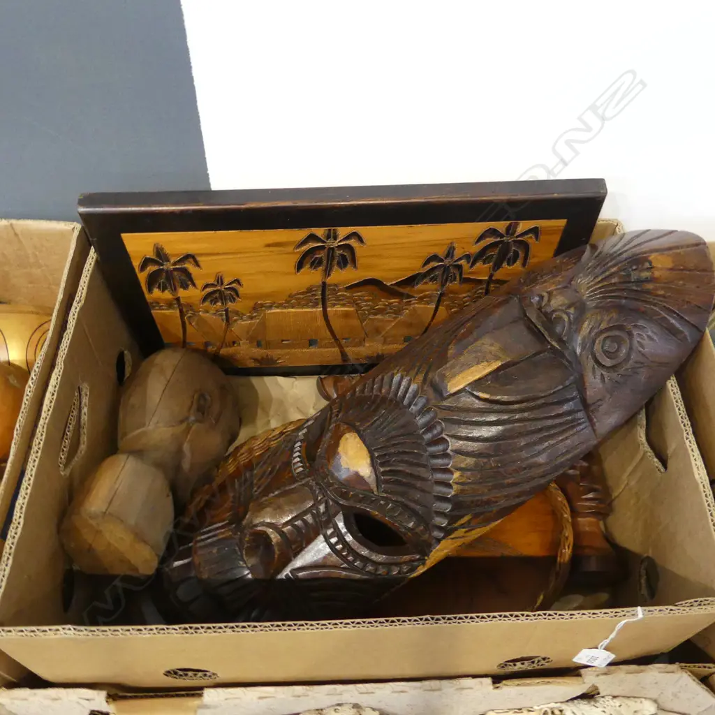 7PCS POLONESION WOOD ART FACE MASK L660MM PICTURE BUSTS ETC Image 1++
