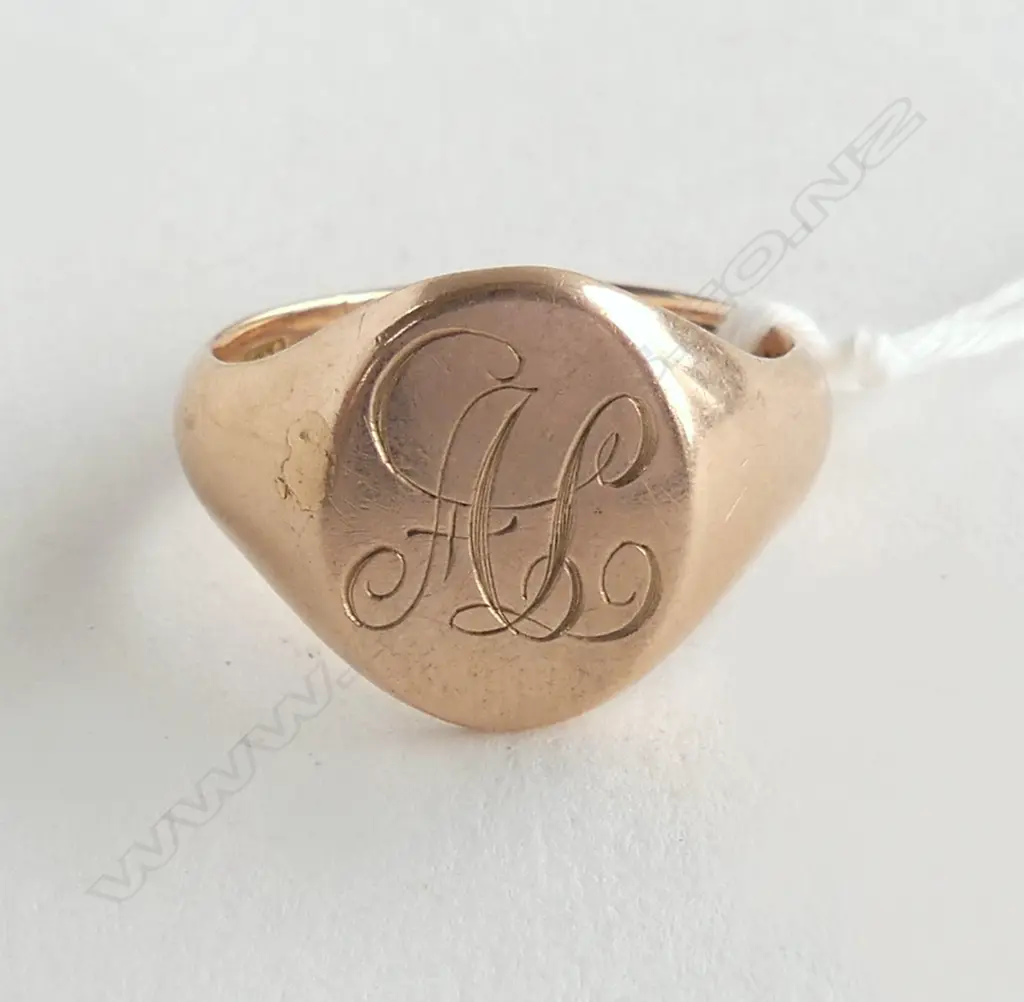 9ct ROSE GOLD SIGNET RING 8.0gms SIZE U 1/2 Image 1++