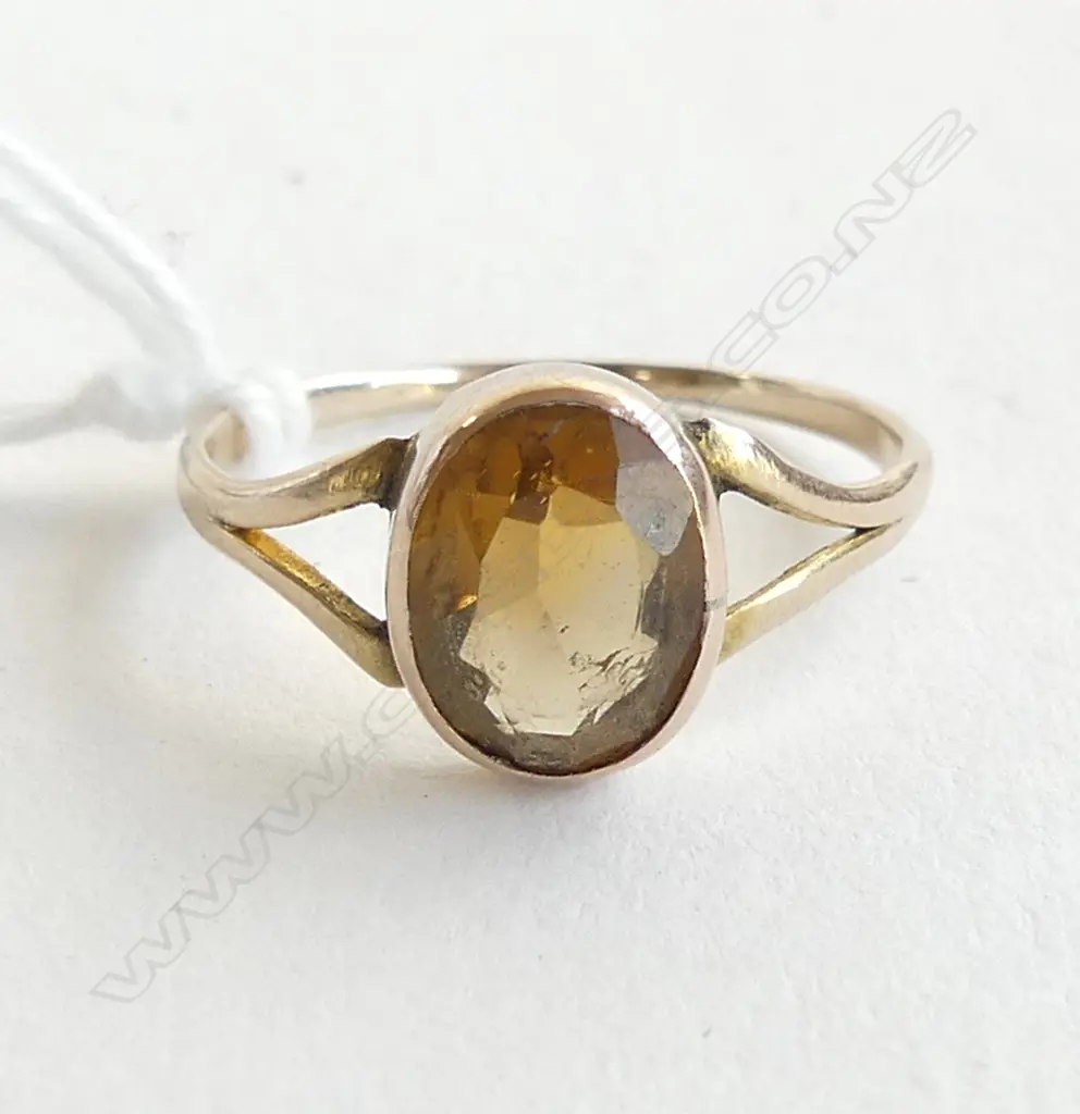 9CT CITRINE RING 1.5gms SIZE P Image 1++