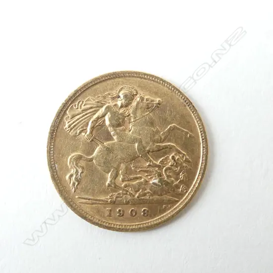 1908 GOLD HALF SOVEREIGN