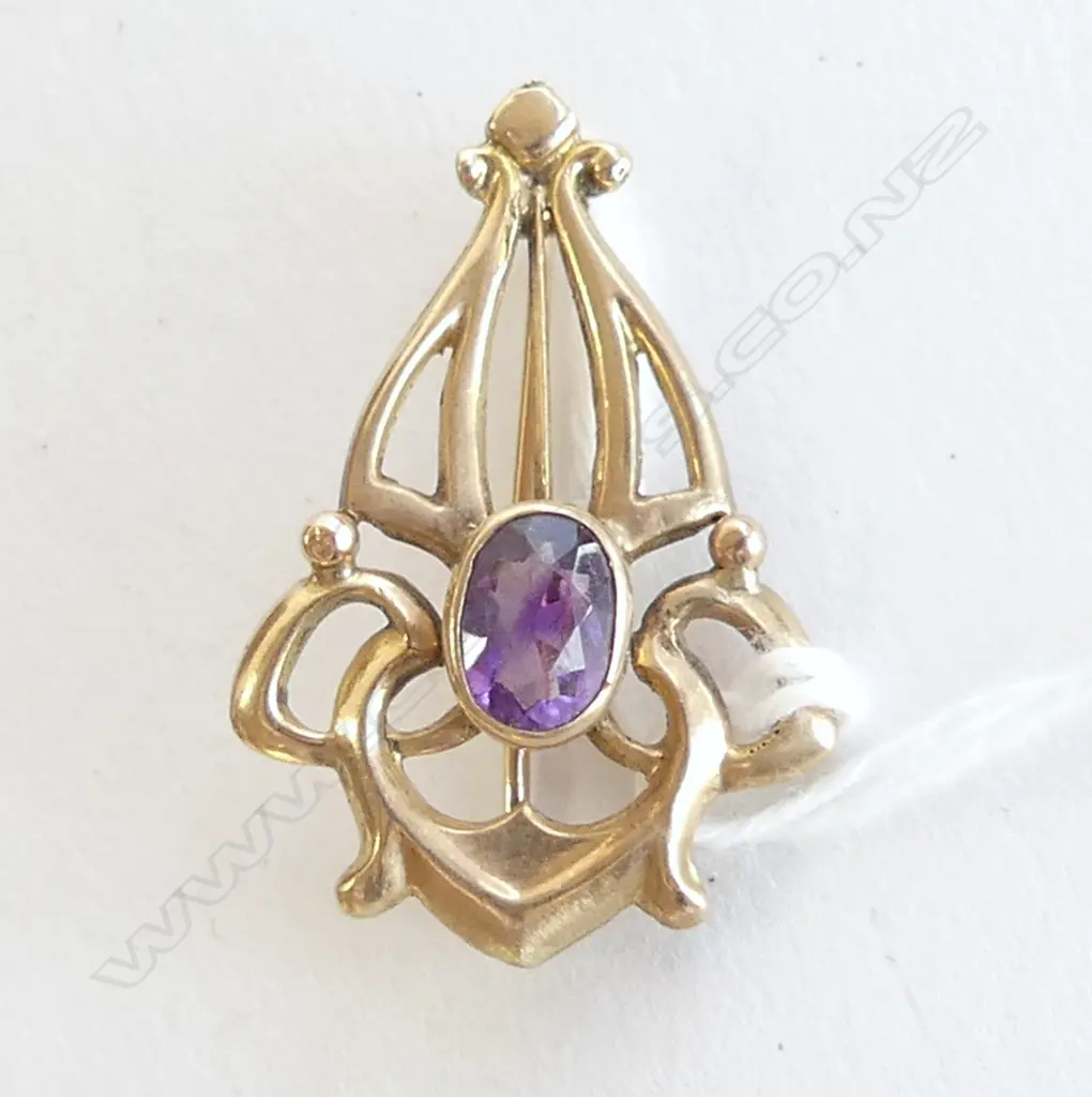 GOLD ART NOUVEAU BROOCH 2.8gms Image 1++