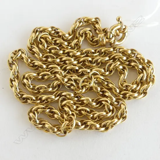 18ct YELLOW GOLD LONG NECK CHAIN L.780mm. 37gms