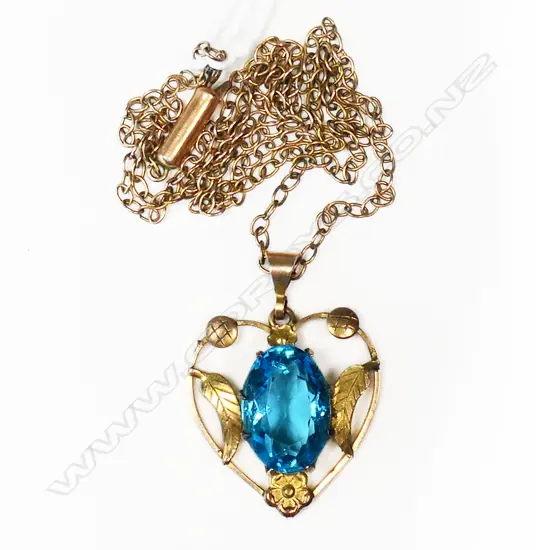 BLUE STONE PENDANT on FINE CHAIN