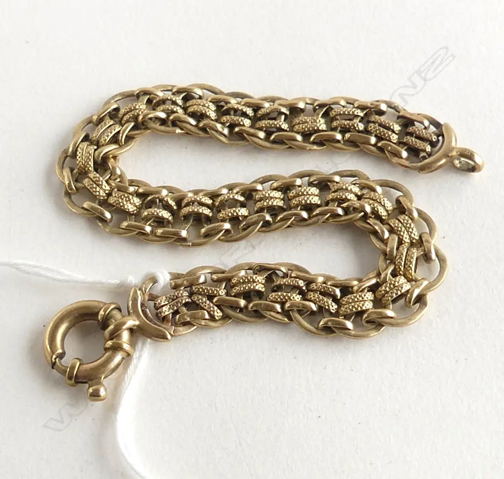 9ct YELLOW GOLD FANCY BRACELET multi link 11gms Image 1++