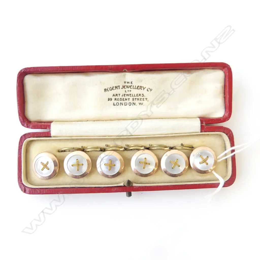 CASED SET OF SIX MOP BUTTONS, REGENT ST, LONDON Image 1++