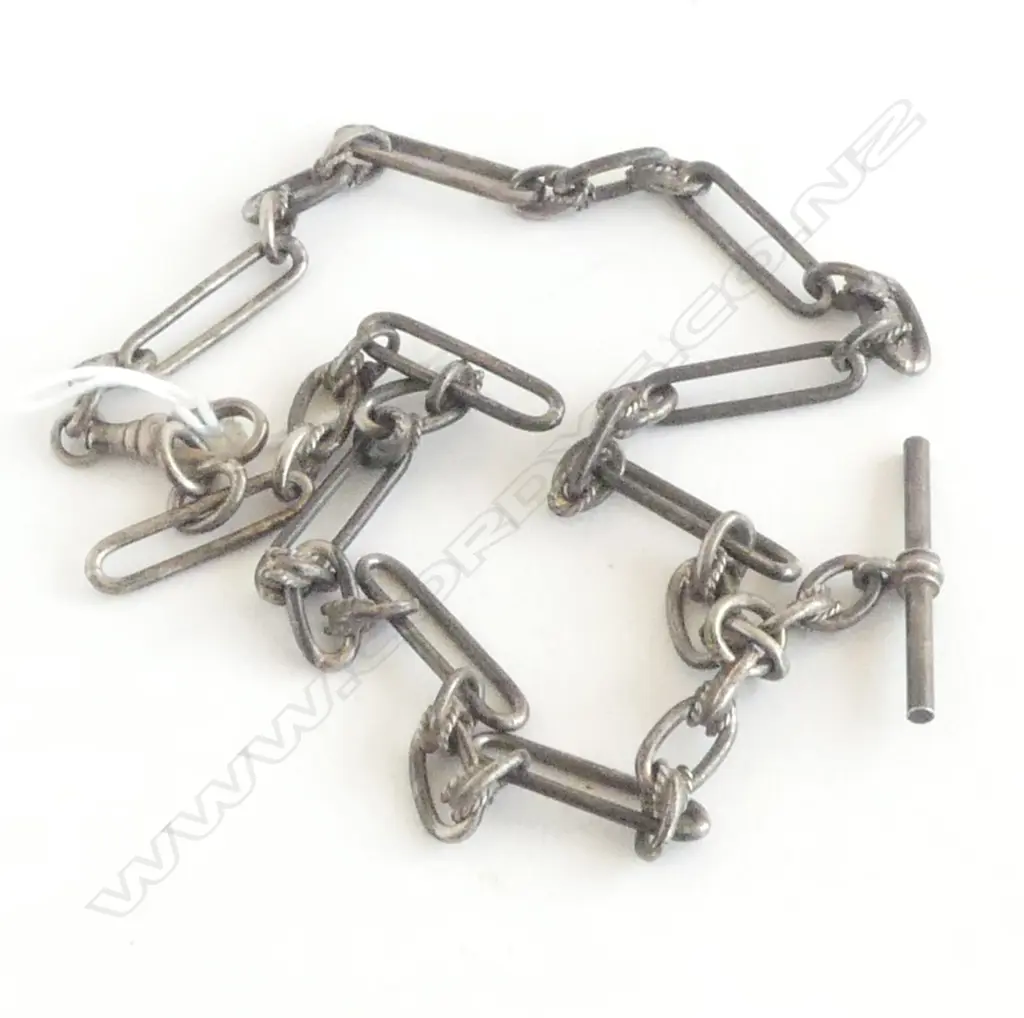 SILVER FOB CHAIN 28.4gm Image 1++