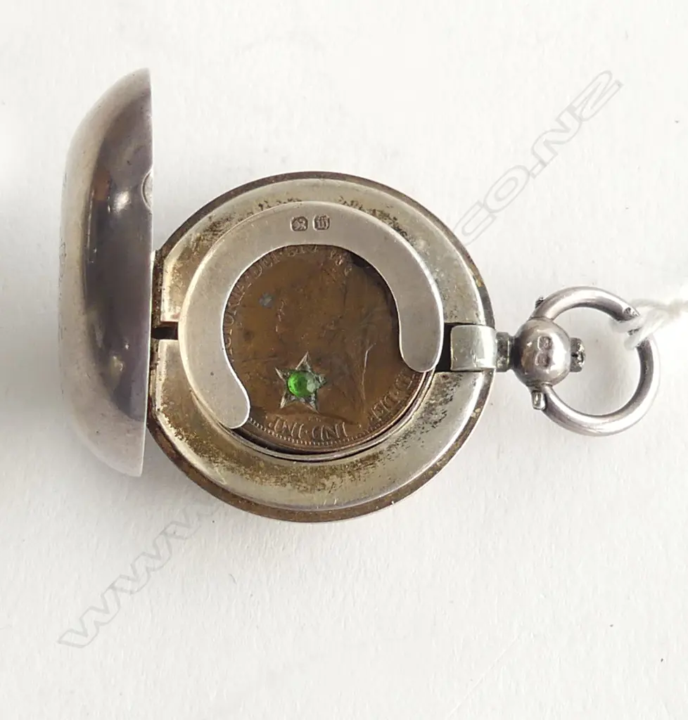 STG SILVER SOVEREIGN CASE, B'HAM 1896 31.3gms + COIN Image 1++