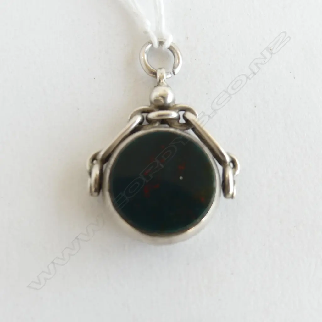STG SILVER & CARNELIAN SPINNER, BIRM.1899 Image 1++