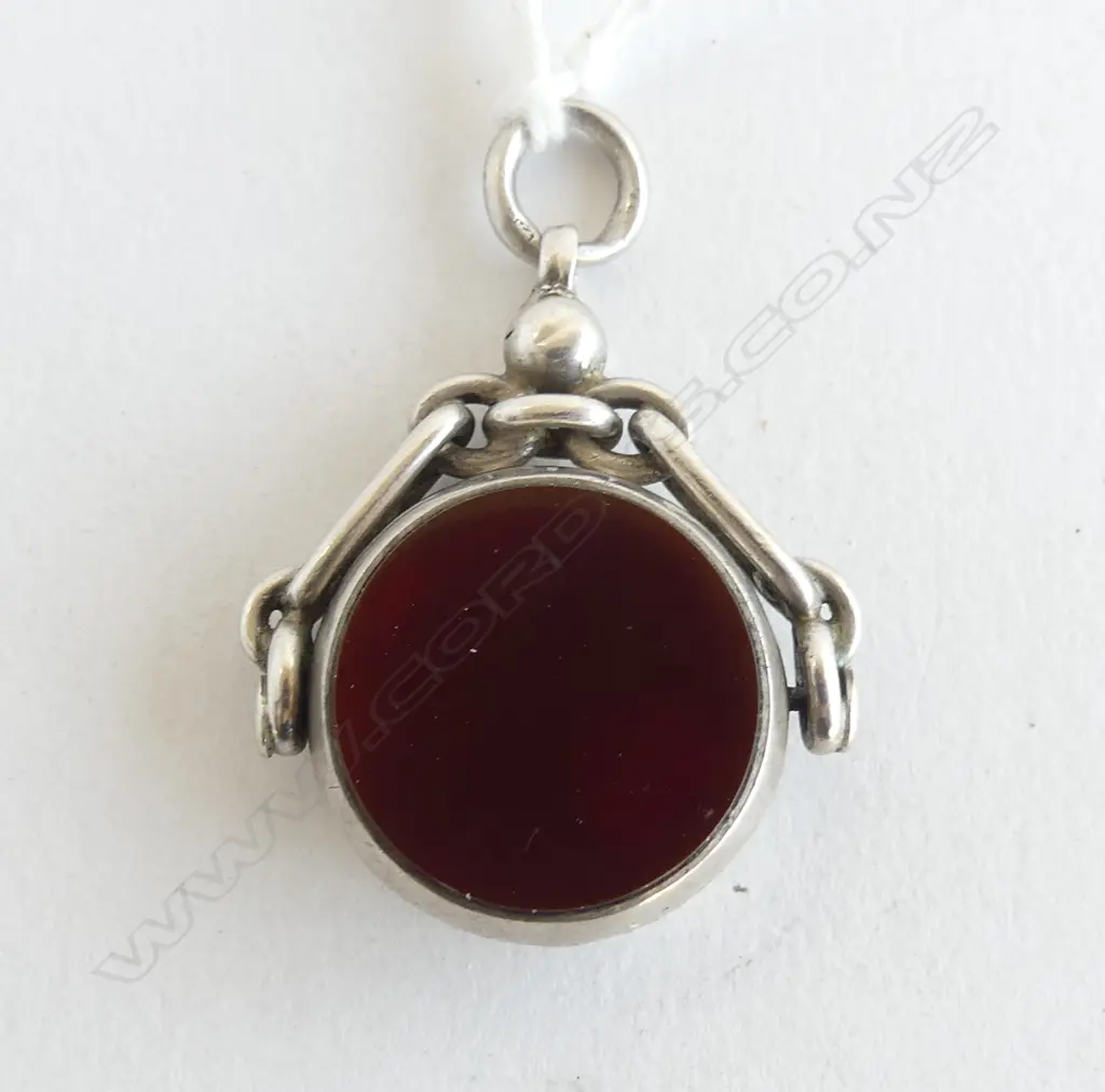 STG SILVER & CARNELIAN SPINNER, BIRM.1899 Image 1++