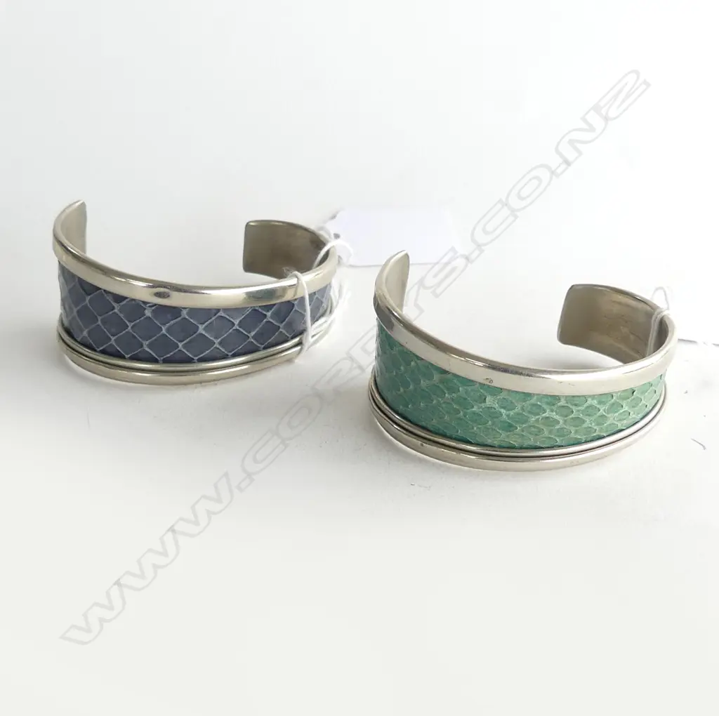 PR SILVER PLATE?  & SNAKE SKIN CUFFS Image 1++
