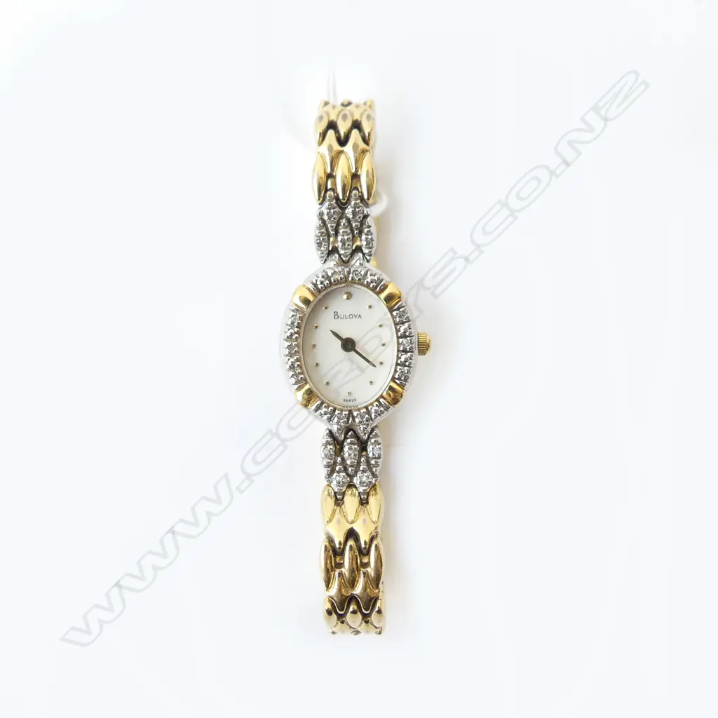 BULOVA LADIES WRISTWATCH  (small single cut diamonds set around dial) Image 1++