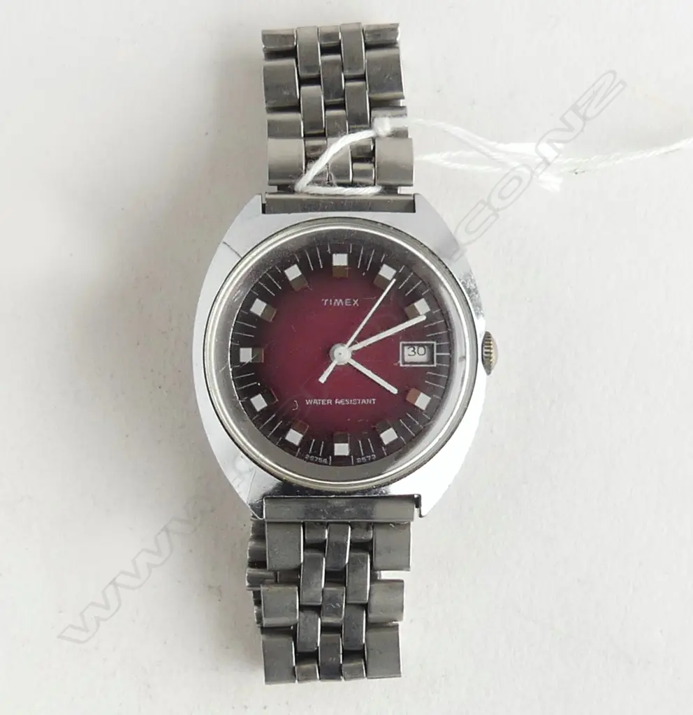 VINTAGE TIMEX GENT'S WRISTWATCH running. Stainless steel  Image 1++