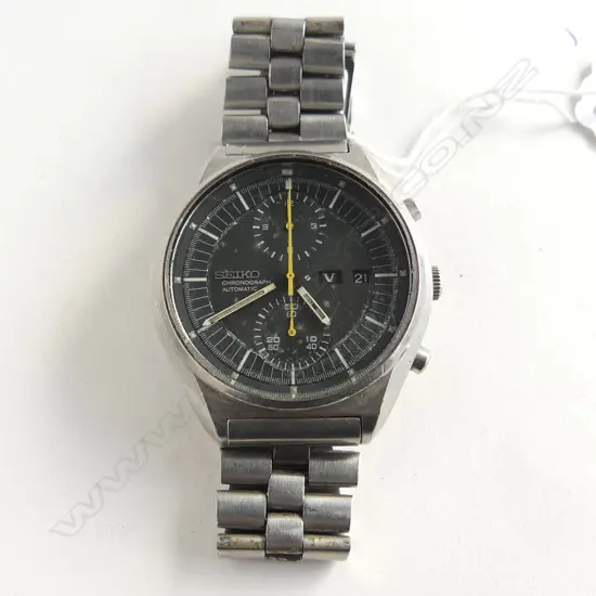 VINTAGE SEIKO CHRONGRAPH AUTOMATIC number to back 233494 not working Seiko strap